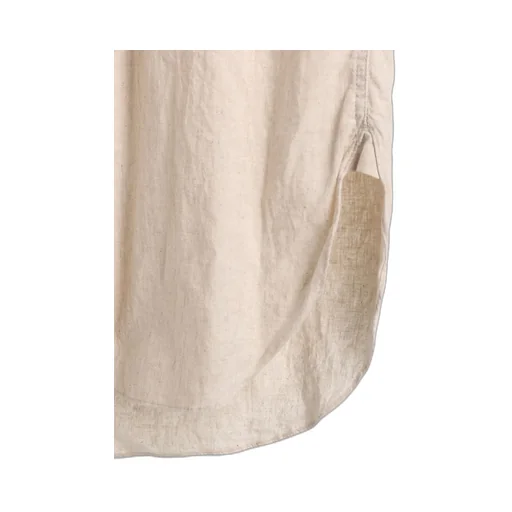 Cotton/Linen Poplin Pleated Oversize Shirt