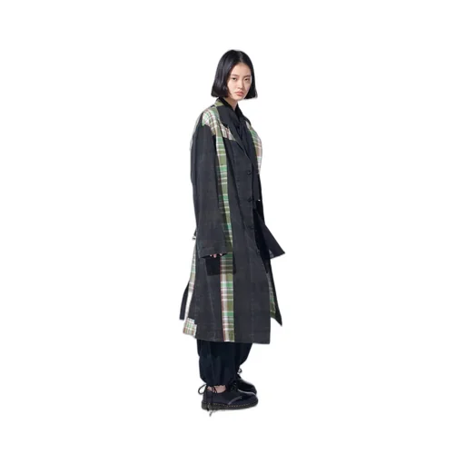 Madras Check Pigment Print Coat