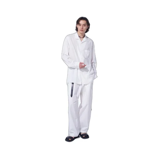 Cotton Silk Loan Loose-Fit Open Collar Shirt