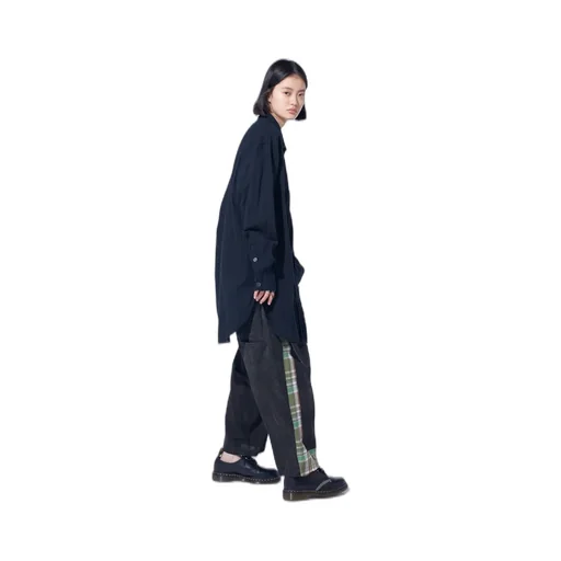 Madras Check Pigment Print 3-Tuck Wide Pants