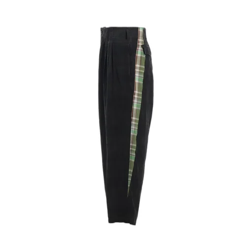 Madras Check Pigment Print 3-Tuck Wide Pants