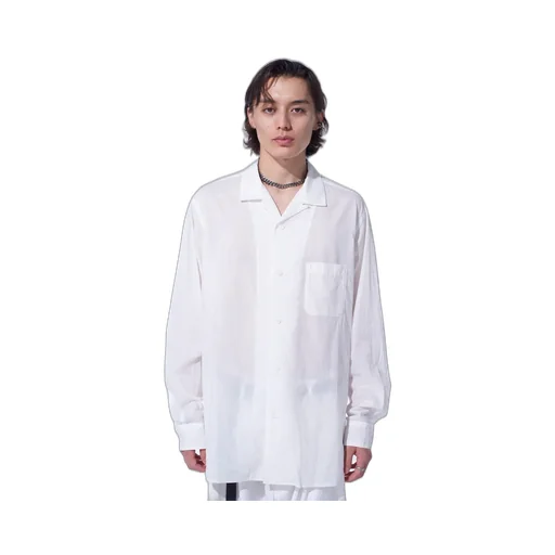 Cotton Silk Loan Loose-Fit Open Collar Shirt