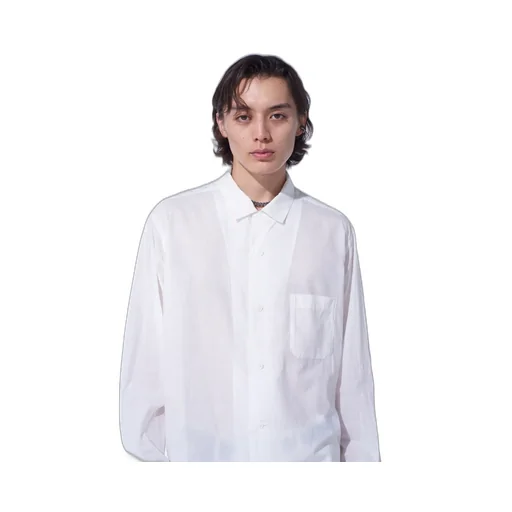 Cotton Silk Loan Loose-Fit Open Collar Shirt