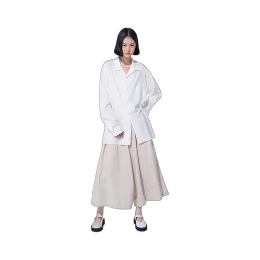 Cotton Silk Loan Loose-Fit Open Collar Shirt