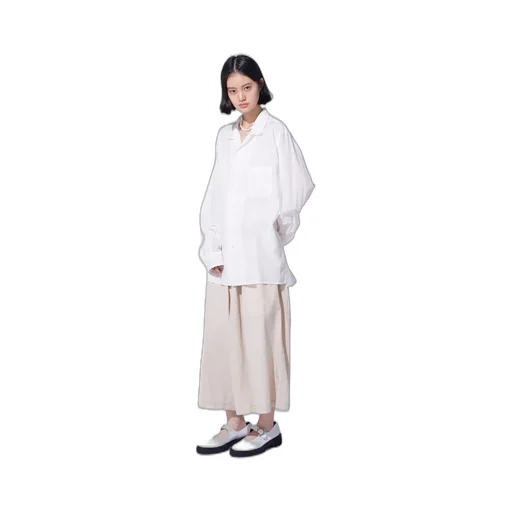 Cotton Silk Loan Loose-Fit Open Collar Shirt