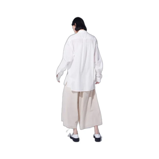 Cotton Silk Loan Loose-Fit Open Collar Shirt