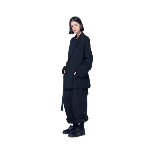 Cotton/Linen Dungaree Belted Jacket