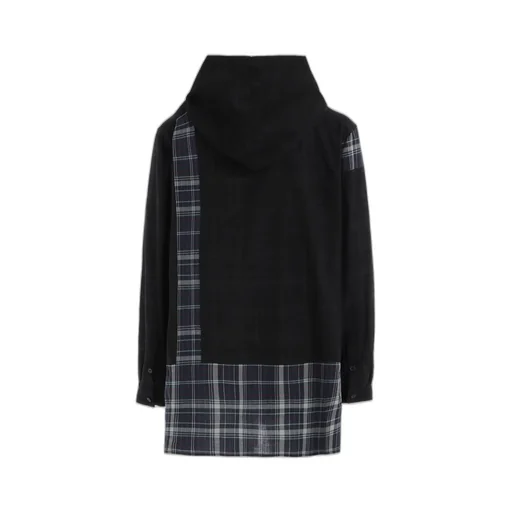 Madras Check Pigment Print Hooded Shirt