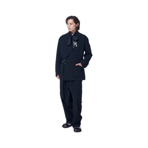 Cotton/Linen Dungaree Belted Jacket