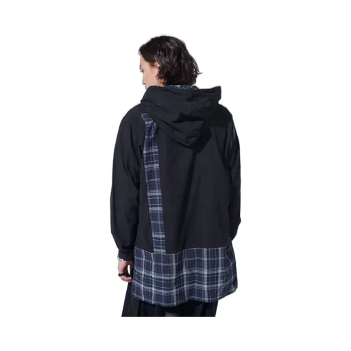 Madras Check Pigment Print Hooded Shirt