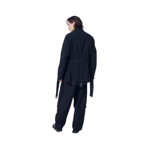 Cotton/Linen Dungaree Belted Jacket