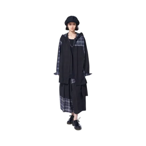 Madras Check Pigment Print Hooded Shirt