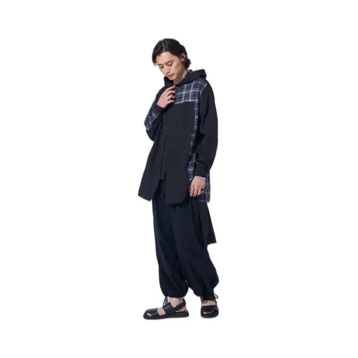 Madras Check Pigment Print Hooded Shirt