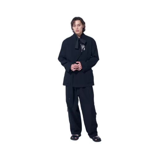 Cotton/Linen Dungaree Belted Jacket