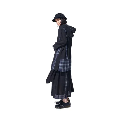 Madras Check Pigment Print Hooded Shirt