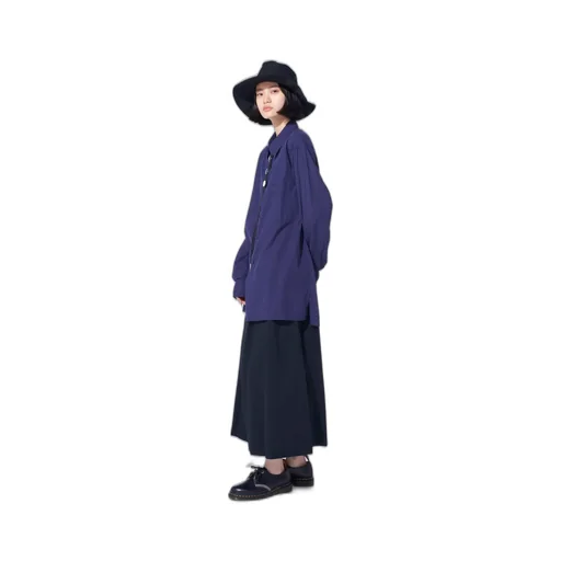 Broadcloth Chambray Loose-Fit Regular Collar Shirt