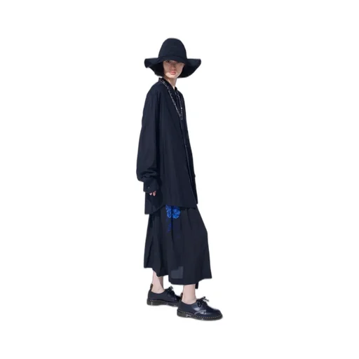 Rayon Twill Loose Fit Stand Collar Shirt