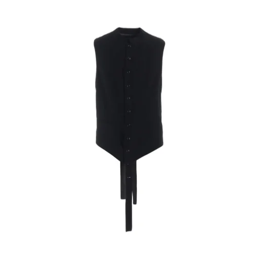 Cotton/Linen Dungaree Stand Collar Vest