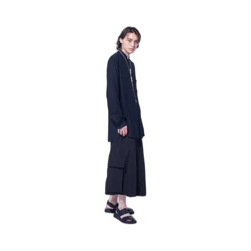 Rayon Twill Loose Fit Stand Collar Shirt