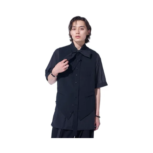Cotton/Linen Dungaree Stand Collar Vest