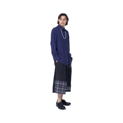Broadcloth Chambray Loose-Fit Regular Collar Shirt
