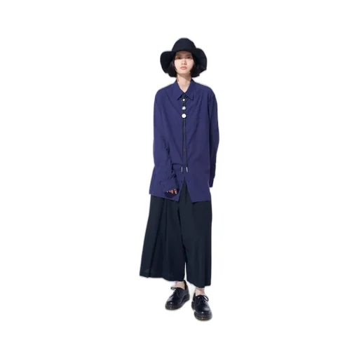 Broadcloth Chambray Loose-Fit Regular Collar Shirt