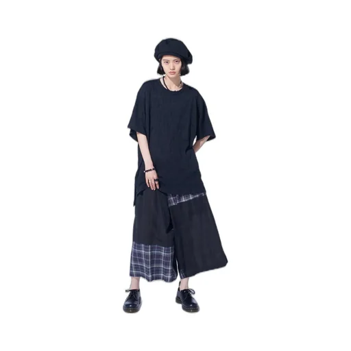Madras Check Pigment Print Culotte Pants