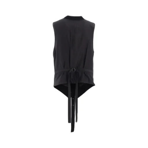 Cotton/Linen Dungaree Stand Collar Vest