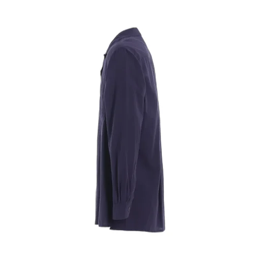 Broadcloth Chambray Loose-Fit Open Collar Shirt