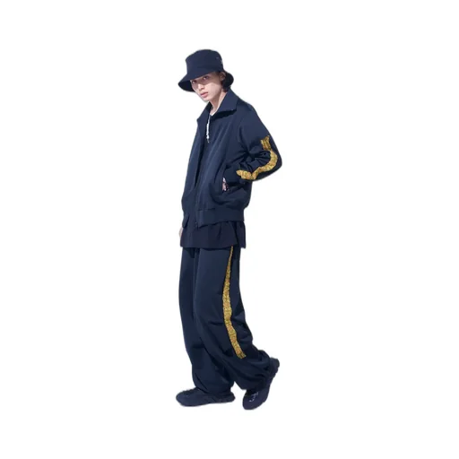 Pe/Smooth Jersey Knee Tuck Military Pants With Tyrolean Tapes