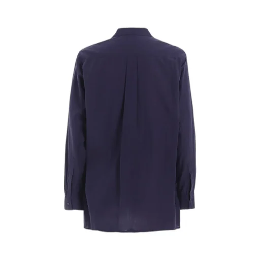 Broadcloth Chambray Loose-Fit Open Collar Shirt