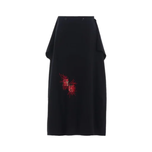 Classic Jersey Tyrolean Embroidery Wrap Skirt