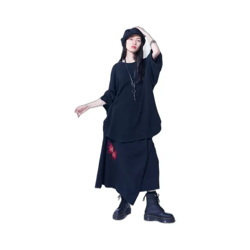 Classic Jersey Tyrolean Embroidery Wrap Skirt