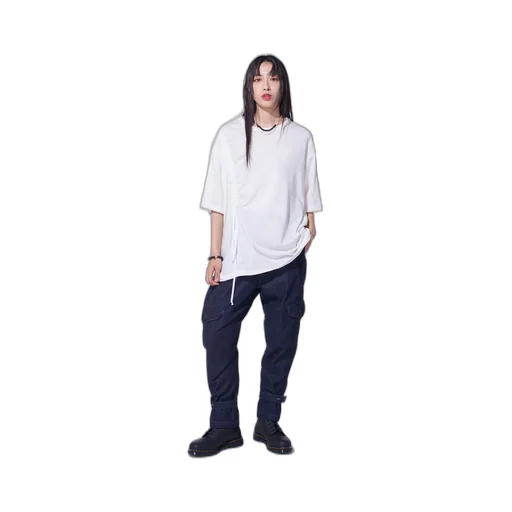 Soft Jersey T-Shirt With Gathered Strings