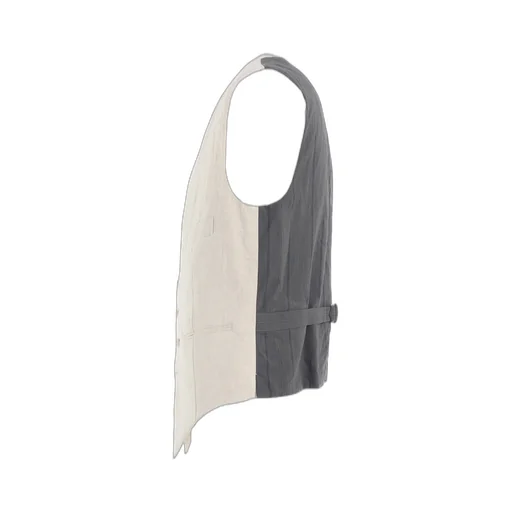 Linen/Cotton Herringbone Zigzag Cut-Out Vest