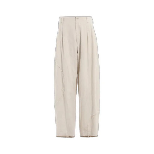 Linen/Cotton Herringbone Zigzag Cut-Out Pants