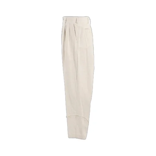 Linen/Cotton Herringbone Zigzag Cut-Out Pants