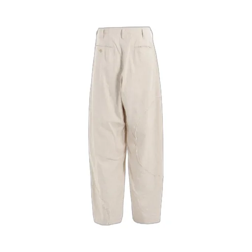 Linen/Cotton Herringbone Zigzag Cut-Out Pants