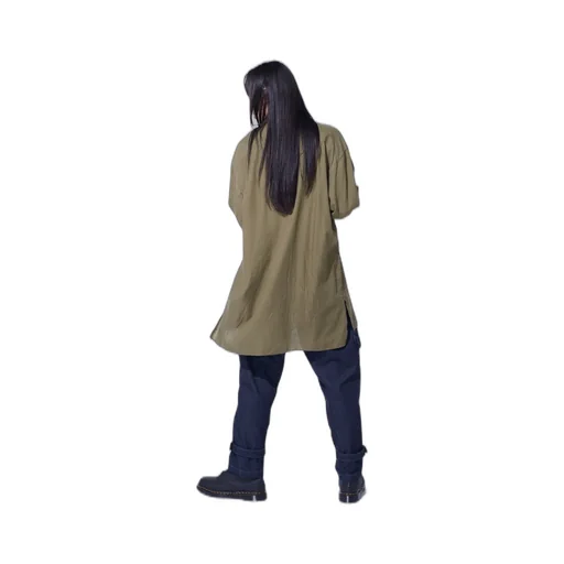 Cotton/Cellulose Broad Ribbon Collar Shirt