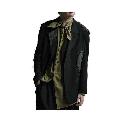 Cotton/Cellulose Broad Ribbon Collar Shirt