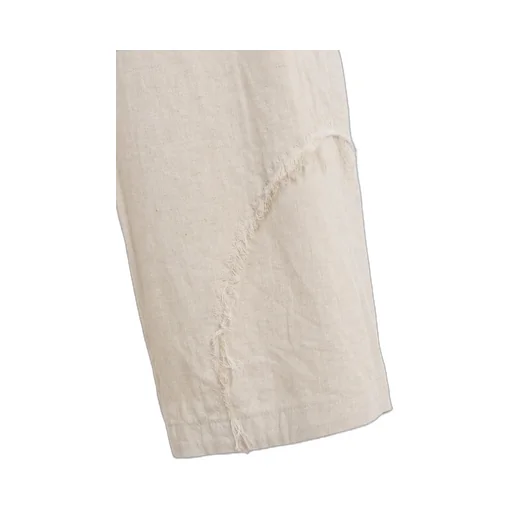 Linen/Cotton Herringbone Zigzag Cut-Out Pants
