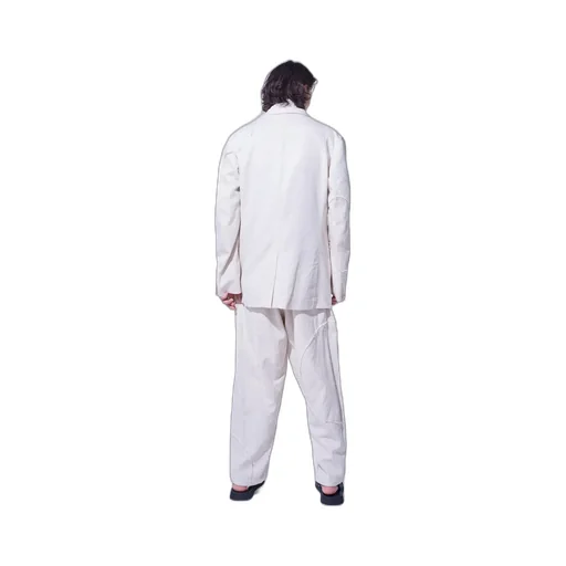 Linen/Cotton Herringbone Zigzag Cut-Out Jacket