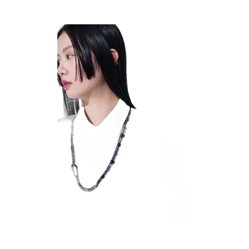 Black Onyx + Glass Beads Brass Necklace