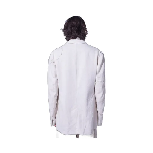 Linen/Cotton Herringbone Zigzag Cut-Out Jacket