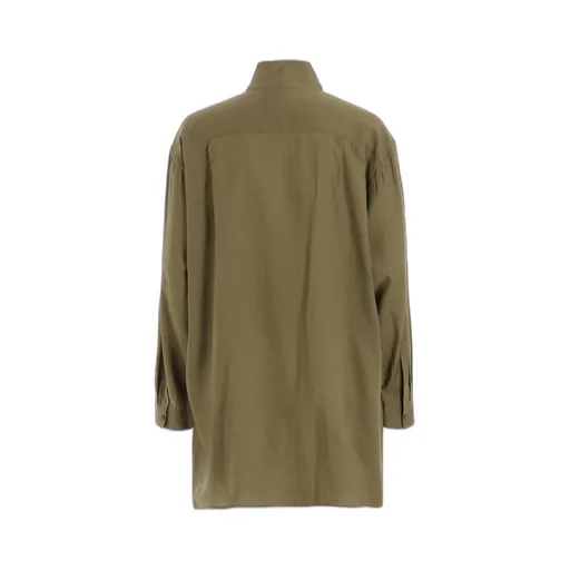 Cotton/Cellulose Broad Ribbon Collar Shirt