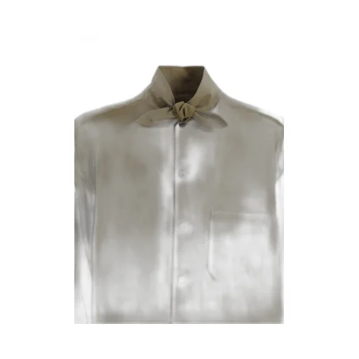 Cotton/Cellulose Broad Ribbon Collar Shirt
