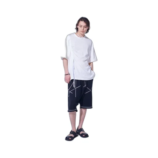 Soft Jersey T-Shirt With Gathered Strings