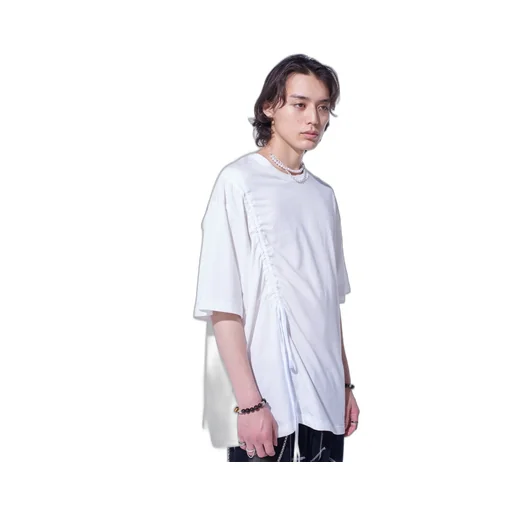 Soft Jersey T-Shirt With Gathered Strings