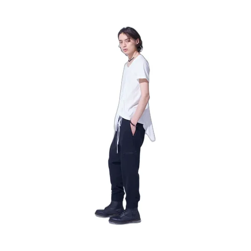 French Terry Ribbed Hem Sarouel Pants