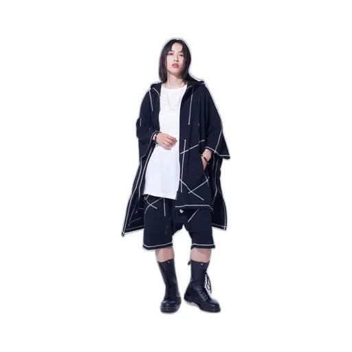 French Terry Random Stitch Sarouel Shorts